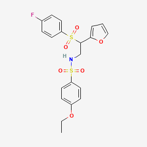 molecular formula C20H20FNO6S2 B2700730 4-ethoxy-N-(2-((4-fluorophenyl)sulfonyl)-2-(furan-2-yl)ethyl)benzenesulfonamide CAS No. 896328-69-1