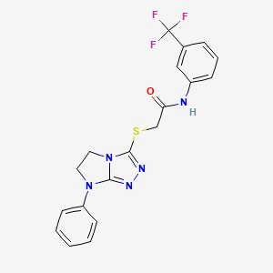 2-((7-phenyl-6,7-dihydro-5H-imidazo[2,1-c][1,2,4]triazol-3-yl)thio)-N-(3-(trifluoromethyl)phenyl)acetamide