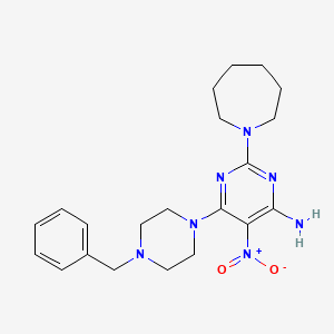 2-(Azepan-1-yl)-6-(4-benzylpiperazin-1-yl)-5-nitropyrimidin-4-amine