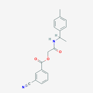 molecular formula C19H18N2O3 B2700751 2-Oxo-2-((1-(p-tolyl)ethyl)amino)ethyl 3-cyanobenzoate CAS No. 1794983-64-4