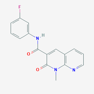 molecular formula C16H12FN3O2 B2700757 N-(3-fluorophenyl)-1-methyl-2-oxo-1,2-dihydro-1,8-naphthyridine-3-carboxamide CAS No. 899740-94-4