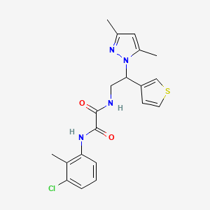molecular formula C20H21ClN4O2S B2700761 N1-(3-氯-2-甲基苯基)-N2-(2-(3,5-二甲基-1H-吡唑-1-基)-2-(噻吩-3-基)乙基)草酰胺 CAS No. 2034492-71-0