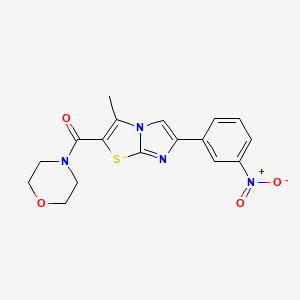 molecular formula C17H16N4O4S B2700763 (3-Methyl-6-(3-nitrophenyl)imidazo[2,1-b]thiazol-2-yl)(morpholino)methanone CAS No. 852135-35-4