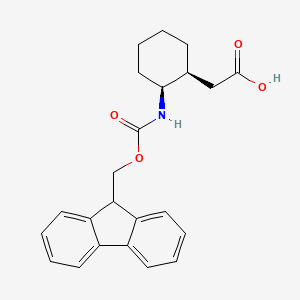 molecular formula C23H25NO4 B2700765 2-((1S,2S)-2-((((9H-Fluoren-9-yl)methoxy)carbonyl)amino)cyclohexyl)acetic acid CAS No. 1934285-97-8