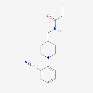 molecular formula C16H19N3O B2700766 N-[[1-(2-Cyanophenyl)piperidin-4-yl]methyl]prop-2-enamide CAS No. 2127240-94-0