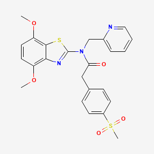 molecular formula C24H23N3O5S2 B2700768 N-(4,7-dimethoxybenzo[d]thiazol-2-yl)-2-(4-(methylsulfonyl)phenyl)-N-(pyridin-2-ylmethyl)acetamide CAS No. 941884-09-9