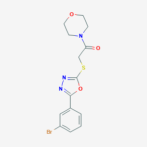 molecular formula C14H14BrN3O3S B270077 4-({[5-(3-Bromophenyl)-1,3,4-oxadiazol-2-yl]sulfanyl}acetyl)morpholine 