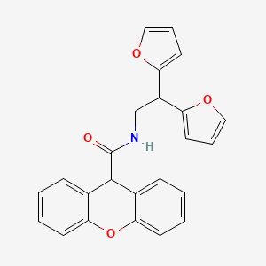 N-[2,2-bis(furan-2-yl)ethyl]-9H-xanthene-9-carboxamide