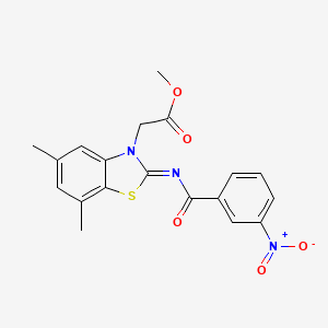 Methyl 2-[5,7-dimethyl-2-(3-nitrobenzoyl)imino-1,3-benzothiazol-3-yl]acetate