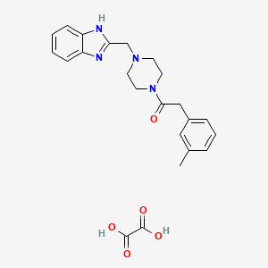 molecular formula C23H26N4O5 B2700775 1-(4-((1H-benzo[d]imidazol-2-yl)methyl)piperazin-1-yl)-2-(m-tolyl)ethanone oxalate CAS No. 1351661-30-7