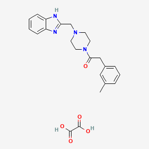 molecular formula C23H26N4O5 B2700775 1-(4-((1H-苯并咪唑-2-基)甲基)哌嗪-1-基)-2-(间甲苯基)乙酮草酸盐 CAS No. 1351661-30-7