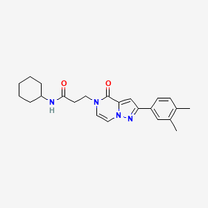 molecular formula C23H28N4O2 B2700777 N-cyclohexyl-3-[2-(3,4-dimethylphenyl)-4-oxopyrazolo[1,5-a]pyrazin-5(4H)-yl]propanamide CAS No. 1326904-51-1