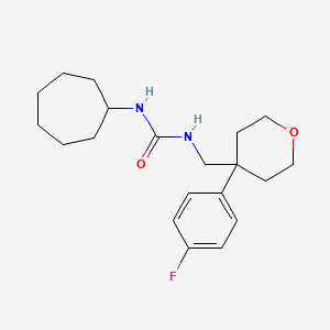 1-Cycloheptyl-3-{[4-(4-fluorophenyl)oxan-4-yl]methyl}urea