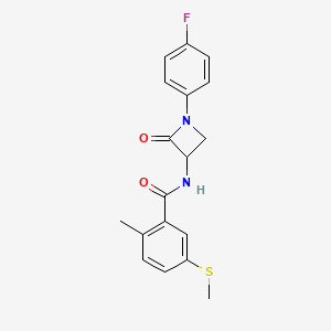 N-[1-(4-fluorophenyl)-2-oxoazetidin-3-yl]-2-methyl-5-(methylsulfanyl)benzamide