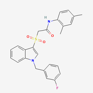 molecular formula C25H23FN2O3S B2700780 N-(2,4-dimethylphenyl)-2-[1-[(3-fluorophenyl)methyl]indol-3-yl]sulfonylacetamide CAS No. 686743-96-4