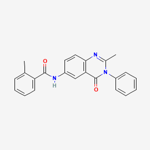 molecular formula C23H19N3O2 B2700783 2-甲基-N-(2-甲基-4-氧代-3-苯基-3,4-二氢喹唑啉-6-基)苯甲酰胺 CAS No. 1105235-69-5