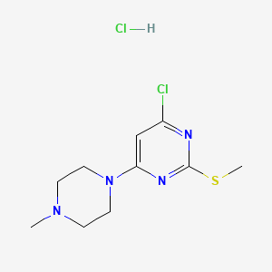 molecular formula C10H16Cl2N4S B2700785 4-Chloro-6-(4-methylpiperazin-1-yl)-2-(methylsulfanyl)pyrimidine hydrochloride CAS No. 321571-41-9