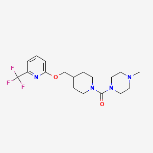 molecular formula C18H25F3N4O2 B2700786 (4-Methylpiperazin-1-yl)-[4-[[6-(trifluoromethyl)pyridin-2-yl]oxymethyl]piperidin-1-yl]methanone CAS No. 2379978-46-6