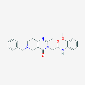 molecular formula C24H26N4O3 B2700789 2-(6-benzyl-2-methyl-4-oxo-5,6,7,8-tetrahydropyrido[4,3-d]pyrimidin-3(4H)-yl)-N-(2-methoxyphenyl)acetamide CAS No. 1251687-58-7