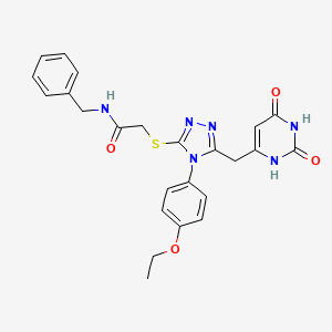 molecular formula C24H24N6O4S B2700792 N-苄基-2-[[5-[(2,4-二氧代-1H-嘧啶-6-基)甲基]-4-(4-乙氧基苯基)-1,2,4-三唑-3-基]硫代乙基]乙酰胺 CAS No. 852153-58-3