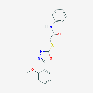 molecular formula C17H15N3O3S B270080 2-{[5-(2-methoxyphenyl)-1,3,4-oxadiazol-2-yl]thio}-N-phenylacetamide 