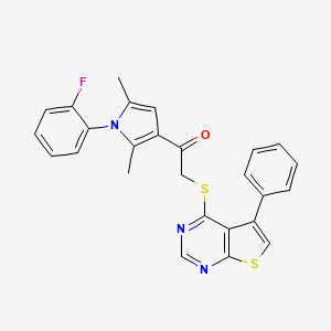 1-[1-(2-fluorophenyl)-2,5-dimethyl-1H-pyrrol-3-yl]-2-({5-phenylthieno[2,3-d]pyrimidin-4-yl}sulfanyl)ethan-1-one