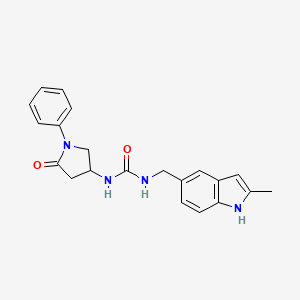1-[(2-methyl-1H-indol-5-yl)methyl]-3-(5-oxo-1-phenylpyrrolidin-3-yl)urea