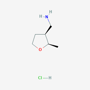 molecular formula C6H14ClNO B2700830 Cis-(2-methyltetrahydrofuran-3-yl)methanamine hydrochloride CAS No. 1821814-95-2