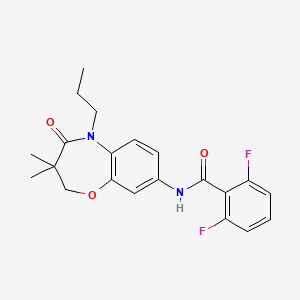 molecular formula C21H22F2N2O3 B2700833 N-(3,3-dimethyl-4-oxo-5-propyl-2,3,4,5-tetrahydrobenzo[b][1,4]oxazepin-8-yl)-2,6-difluorobenzamide CAS No. 921525-45-3