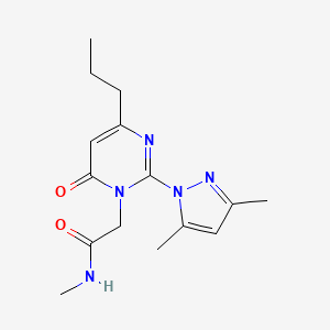 molecular formula C15H21N5O2 B2700836 2-(2-(3,5-二甲基-1H-吡唑-1-基)-6-氧代-4-丙基嘧啶-1(6H)-基)-N-甲基乙酰胺 CAS No. 1002043-43-7