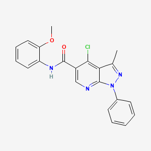 molecular formula C21H17ClN4O2 B2700839 4-氯-N-(2-甲氧基苯基)-3-甲基-1-苯基-1H-咔唑[3,4-b]吡啶-5-甲酰胺 CAS No. 899985-42-3