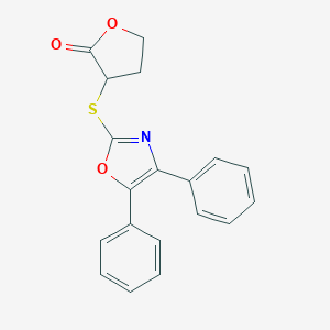 molecular formula C19H15NO3S B270084 3-[(4,5-diphenyl-1,3-oxazol-2-yl)sulfanyl]dihydro-2(3H)-furanone 