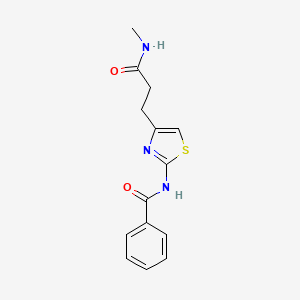 molecular formula C14H15N3O2S B2700841 N-(4-(3-(甲基氨基)-3-氧代丙基)噻唑-2-基)苯甲酰胺 CAS No. 1021266-56-7