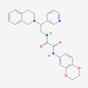 molecular formula C26H26N4O4 B2700845 N-(2,3-dihydro-1,4-benzodioxin-6-yl)-N'-[2-(3,4-dihydroisoquinolin-2(1H)-yl)-2-pyridin-3-ylethyl]ethanediamide CAS No. 903257-56-7