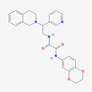 molecular formula C26H26N4O4 B2700845 N-(2,3-dihydro-1,4-benzodioxin-6-yl)-N'-[2-(pyridin-3-yl)-2-(1,2,3,4-tetrahydroisoquinolin-2-yl)ethyl]ethanediamide CAS No. 903257-56-7