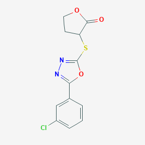 molecular formula C12H9ClN2O3S B270085 3-[[5-(3-Chlorophenyl)-1,3,4-oxadiazol-2-yl]sulfanyl]oxolan-2-one CAS No. 5324-17-4