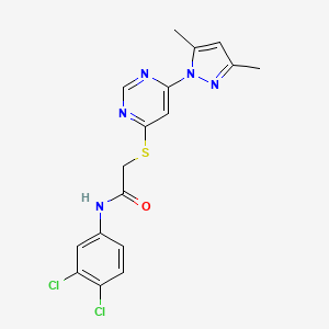 molecular formula C17H15Cl2N5OS B2700853 N-(3,4-二氯苯基)-2-((6-(3,5-二甲基-1H-吡唑-1-基)嘧啶-4-基)硫)乙酰胺 CAS No. 1251604-43-9