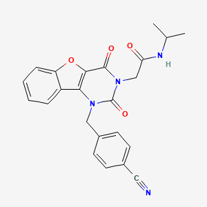 molecular formula C23H20N4O4 B2700868 2-(1-(4-氰基苄基)-2,4-二氧-1,2-二氢苯并呋喃[3,2-d]嘧啶-3(4H)-基)-N-异丙基乙酰胺 CAS No. 1251602-48-8