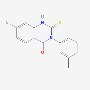 molecular formula C15H11ClN2OS B2700870 7-Chloro-3-(3-methylphenyl)-2-sulfanyl-3,4-dihydroquinazolin-4-one CAS No. 568570-08-1