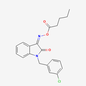 molecular formula C20H19ClN2O3 B2700872 1-(3-chlorobenzyl)-3-[(pentanoyloxy)imino]-1,3-dihydro-2H-indol-2-one CAS No. 303998-20-1