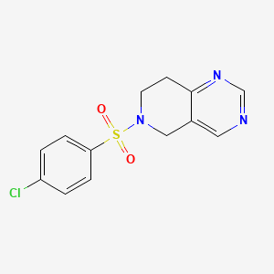 molecular formula C13H12ClN3O2S B2700874 6-((4-Chlorophenyl)sulfonyl)-5,6,7,8-tetrahydropyrido[4,3-d]pyrimidine CAS No. 1797350-09-4