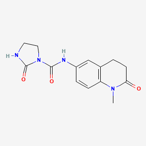 molecular formula C14H16N4O3 B2700878 N-(1-methyl-2-oxo-1,2,3,4-tetrahydroquinolin-6-yl)-2-oxoimidazolidine-1-carboxamide CAS No. 1448059-58-2