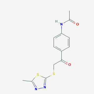 molecular formula C13H13N3O2S2 B270088 N-(4-{[(5-methyl-1,3,4-thiadiazol-2-yl)sulfanyl]acetyl}phenyl)acetamide 