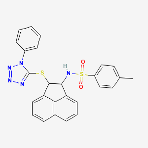 4-methyl-N-(2-((1-phenyl-1H-tetrazol-5-yl)thio)-1,2-dihydroacenaphthylen-1-yl)benzenesulfonamide