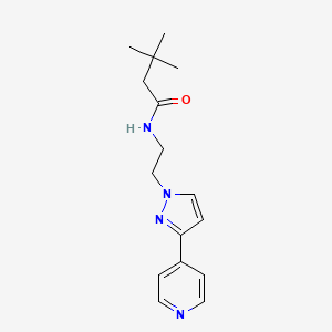 molecular formula C16H22N4O B2700881 3,3-二甲基-N-(2-(3-(吡啶-4-基)-1H-吡唑-1-基)乙基)丁酰胺 CAS No. 1448125-02-7