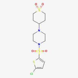 molecular formula C13H19ClN2O4S3 B2700887 4-(4-((5-氯噻吩-2-基)磺酰基)哌嗪-1-基)四氢-2H-噻吩 1,1-二氧化物 CAS No. 1903782-04-6