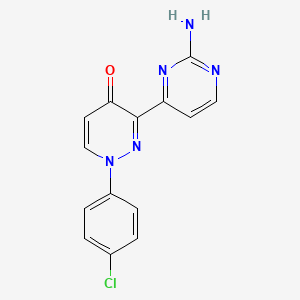 molecular formula C14H10ClN5O B2700892 3-(2-氨基嘧啶-4-基)-1-(4-氯苯基)-1,4-二氢吡啶-4-酮 CAS No. 690211-52-0