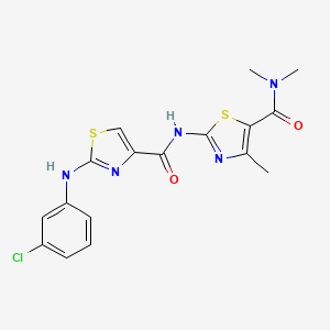 molecular formula C17H16ClN5O2S2 B2700893 2-((3-chlorophenyl)amino)-N-(5-(dimethylcarbamoyl)-4-methylthiazol-2-yl)thiazole-4-carboxamide CAS No. 1203022-69-8