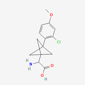 molecular formula C14H16ClNO3 B2700896 2-Amino-2-[3-(2-chloro-4-methoxyphenyl)-1-bicyclo[1.1.1]pentanyl]acetic acid CAS No. 2287265-35-2