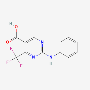 molecular formula C12H8F3N3O2 B2700897 2-(苯基氨基)-4-(三氟甲基)嘧啶-5-甲酸 CAS No. 666260-38-4